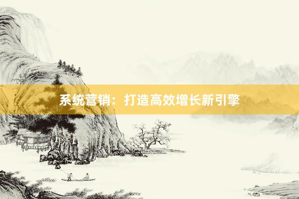 系统营销：打造高效增长新引擎